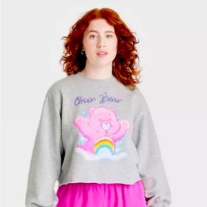 🎉Care Bears Cheer Bear Cropped Graphic sweatshirt size XL…NWT
